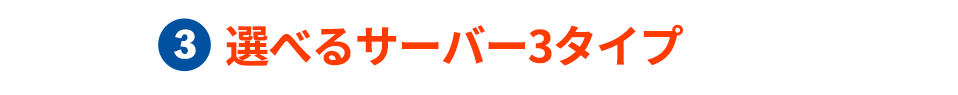 選べるサーバー3タイプ