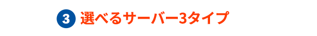選べるサーバー3タイプ