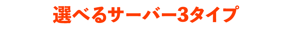 選べるサーバー3タイプ