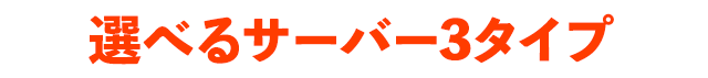 選べるサーバー3タイプ
